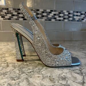 Betsey Johnson Mina Silver heels 7